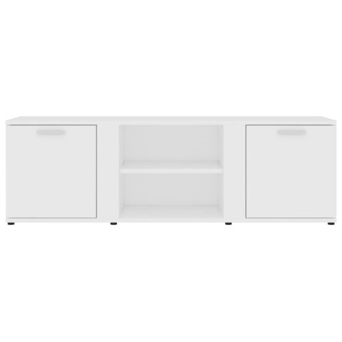 ТВ шкаф, бял, 120x34x37 см, инженерно дърво