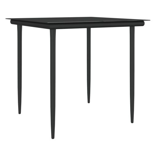 Градински комплект от 5 части с възглавници полиратан и стомана