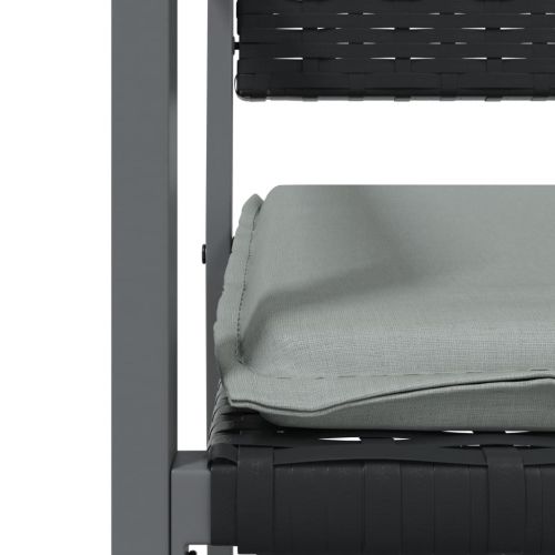 Градински комплект от 5 части с възглавници полиратан и стомана