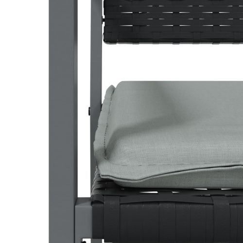 Градински комплект от 3 части с възглавници полиратан и стомана