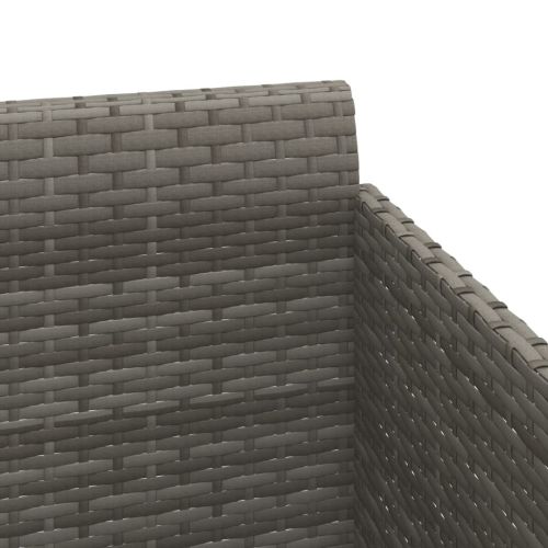 Шезлонг с възглавници, сив, 182x118x63 см, полиратан