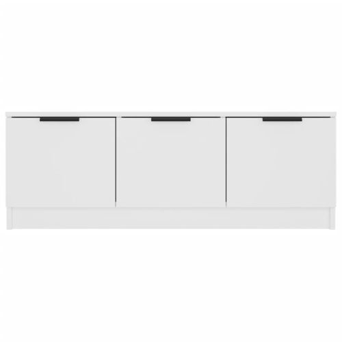 ТВ шкаф, бял, 102x35x36,5 см, инженерно дърво