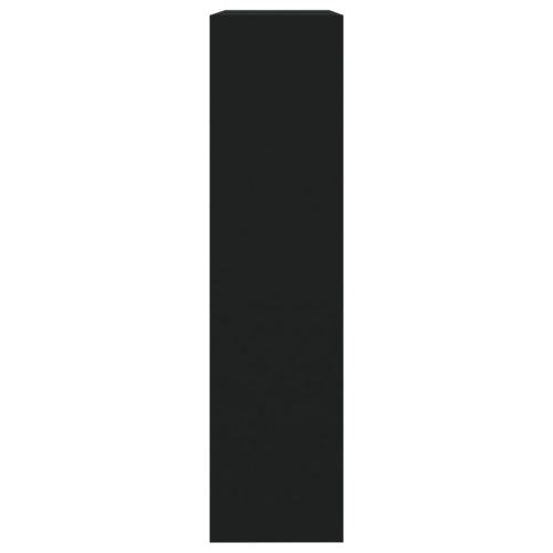 Шкаф за обувки с огледало, 2 нива, черен, 63x17x67 см