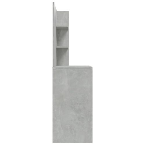 Тоалетка с огледало, бетонно сива, 74,5x40x141 см