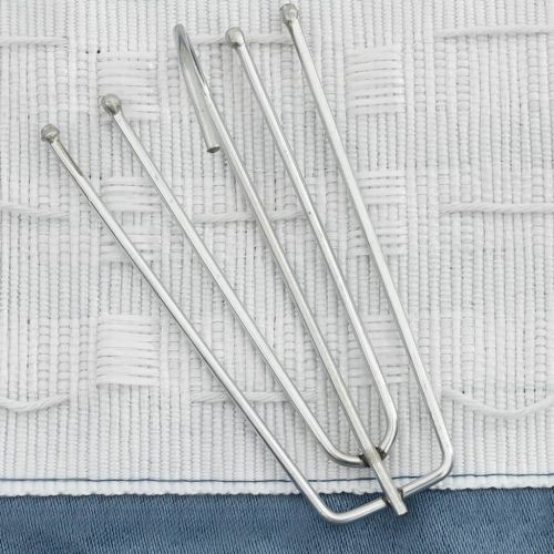 Затъмняващи завеси с куки имитация лен 2 бр сини 140x175 см