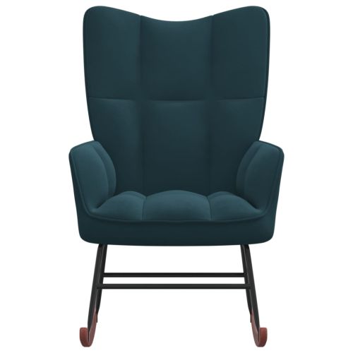 Люлеещ стол, син, кадифе