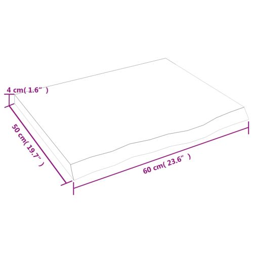 Стенен рафт светлокафяв 60x50x(2-4) см обработен масивен дъб