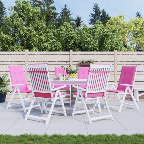 Възглавници за столове с висока облегалка 6 бр розови текстил