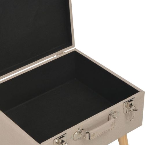 Табуретки за съхранение, 3 бр, бежови, плат