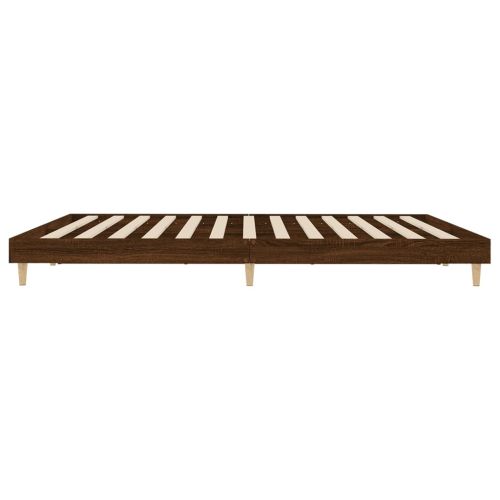 Рамка за легло без матрак кафяв дъб 120x200 см инженерно дърво