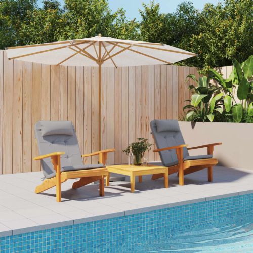 Възглавници за столове Адирондак, 2 бр, сиви, Оксфорд плат