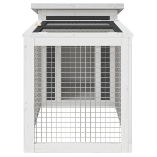 Клетка за зайци сива 100,5x54x55 см борово дърво масив