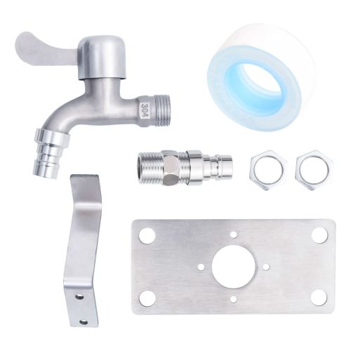 Градинска чешма, 80 см, неръждаема стомана, кръгла колона