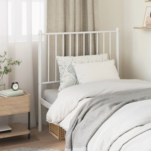 Метална резервна табла за легло, бяла, 80 см