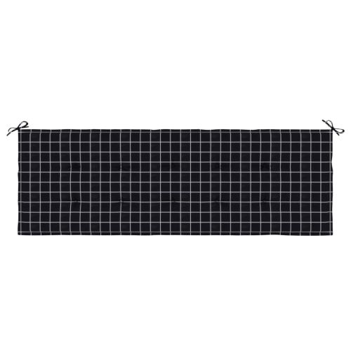 Възглавница за пейка черно каре 150x50x4 см оксфорд плат