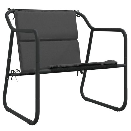 Градински комплект от 3 части с възглавници антрацит стомана