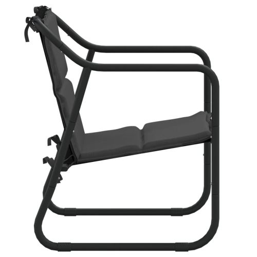 Градински комплект от 3 части с възглавници антрацит стомана