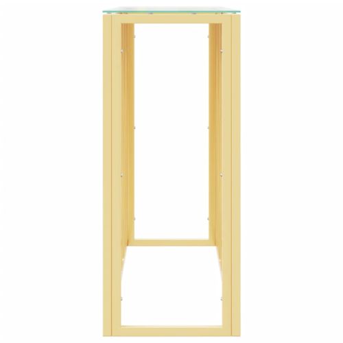 Конзолна маса 110x30x70 cм неръждаема стомана и стъкло