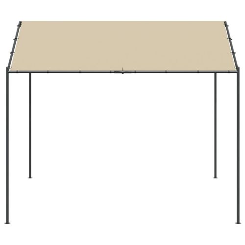 Навес беседка бежов 3x3 м стомана и текстил