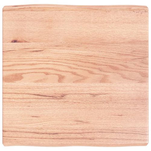 Плот за маса светлокафяв 60x60x(2-6) см обработен масивен дъб