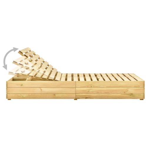 Двоен шезлонг, борово дърво със зелена импрегнация