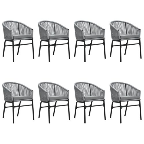 Градински трапезен комплект, 9 части, сив