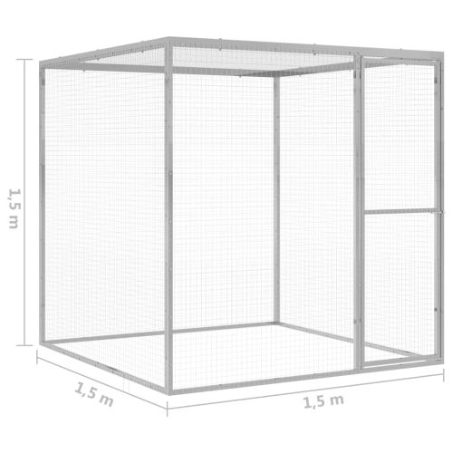 Клетка за котки 1,5x1,5x1,5 м поцинкована стомана