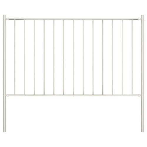 Ограден панел Woerden със стълбове, стомана, 1,7x1,25 м, бял