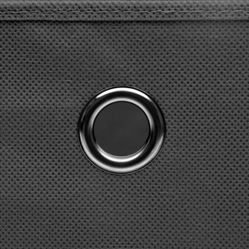 Кутии за съхранение с капаци 10 бр сиви 32x32x32 см плат