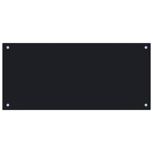 Кухненски гръб, черен, 90x40 см, закалено стъкло