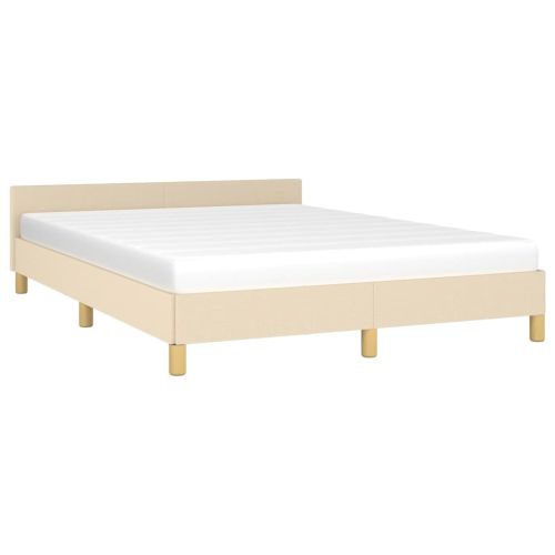 Рамка за легло без матрак, кремава, 140x190 см, плат