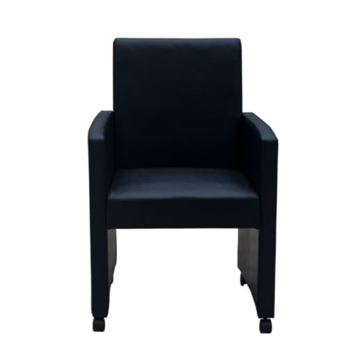 Трапезни столове, 2 бр, черни, изкуствена кожа