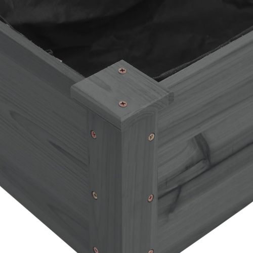 Градинска повдигната леха с вложка сива 240x120x25 см ела масив
