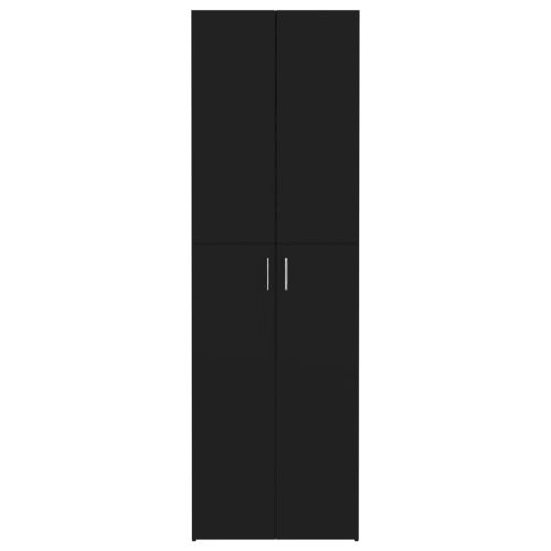 Офис шкаф, черен, 60x32x190 см, инженерно дърво