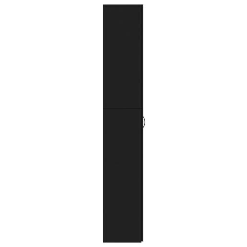 Офис шкаф, черен, 60x32x190 см, инженерно дърво