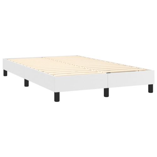 Боксспринг легло с матрак, бяло, 120x200 см, изкуствена кожа