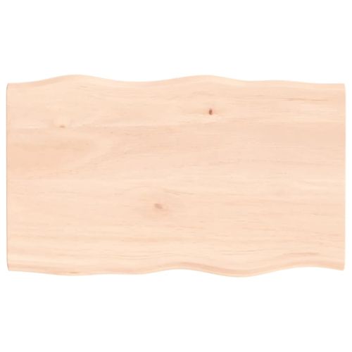 Плот за маса 100x60x2 см необработено масивно дърво дъб жив ръб