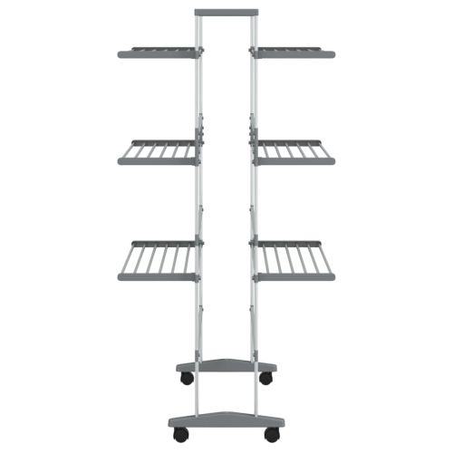 Сушилник за дрехи с колелца, 89x64x129 см, алуминий