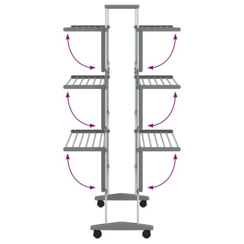 Сушилник за дрехи с колелца, 89x64x129 см, алуминий