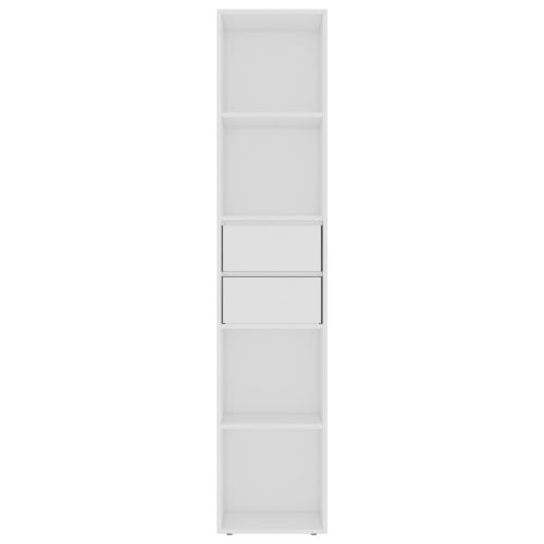 Шкаф библиотека, бял, 36x30x171 см, инженерно дърво