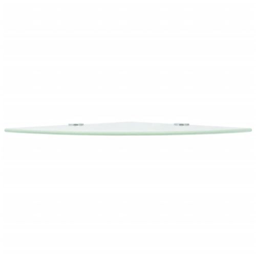 Ъглов рафт с държачи в цвят хром, бяло стъкло, 25x25 см