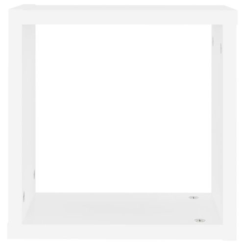 Стенни кубични рафтове, 6 бр, бели, 30x15x30 см