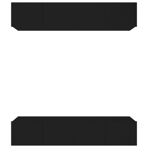 ТB шкафове, 4 бр, черни, 80x30x30 см, инженерно дърво