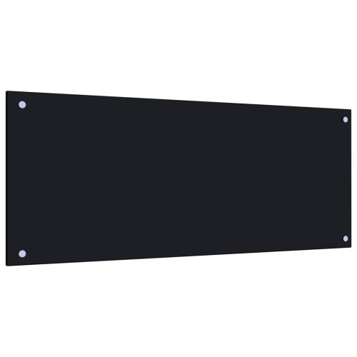 Кухненски гръб, черен, 100x40 см, закалено стъкло