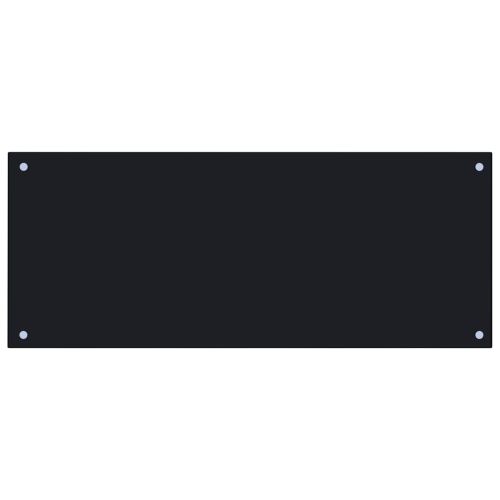 Кухненски гръб, черен, 100x40 см, закалено стъкло