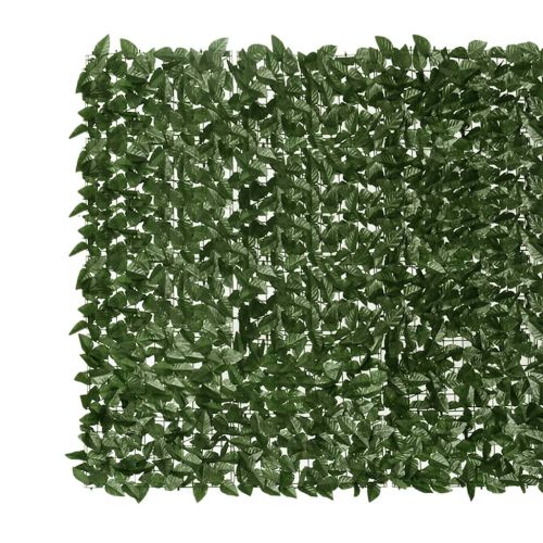 Балконски параван с тъмнозелени листа, 500x150 см