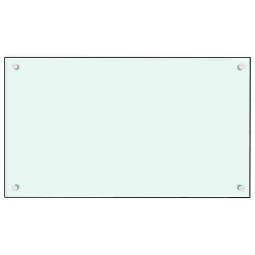 Кухненски гръб, бял, 70х40 см, закалено стъкло