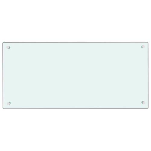 Кухненски гръб, бял, 90x40 см, закалено стъкло