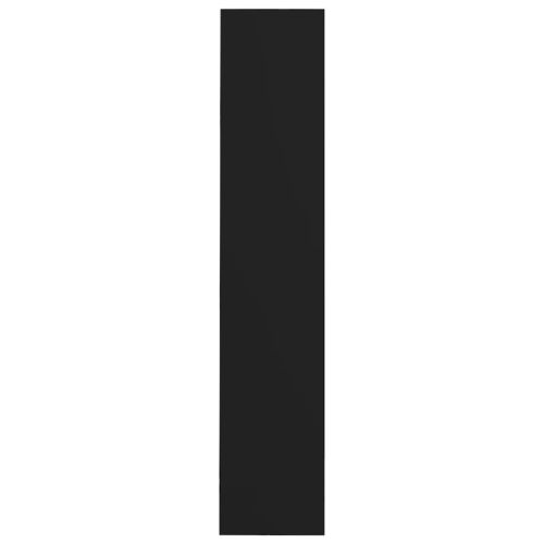 Стенен шкаф за обувки, черен, 80x18x90 см, инженерно дърво