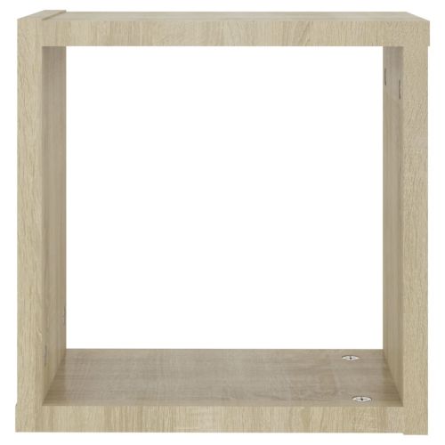 Стенни кубични рафтове, 2 бр, дъб сонома, 30x15x30 см